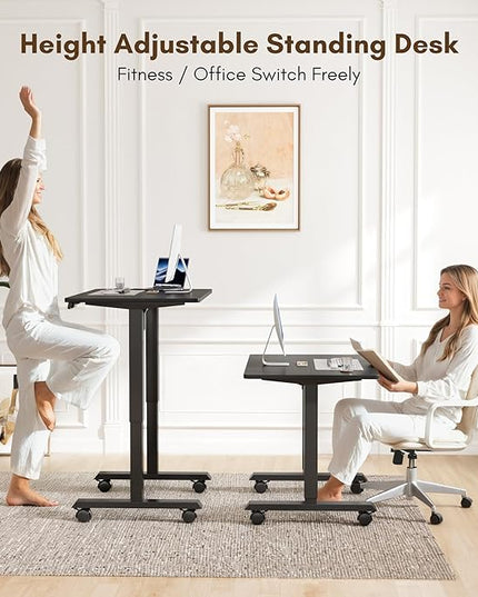 Electric Standing Desk 40 Inch, Ergonomic Height Adjustable Table with T-Shaped Metal Bracket Modern Computer Workstations for Home Office, Black, 40 x 24 Inch - LeafyLoom