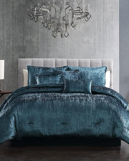 Riverbrook Home Turin Comforter Set, King, Blue, 7 Piece Set - LeafyLoom