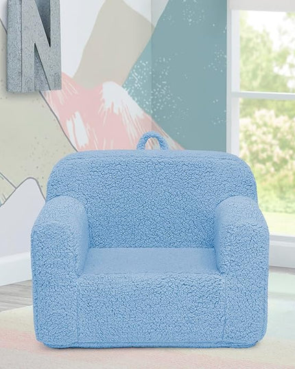 Delta Children Cozee Sherpa Chair, Powder Blue - LeafyLoom
