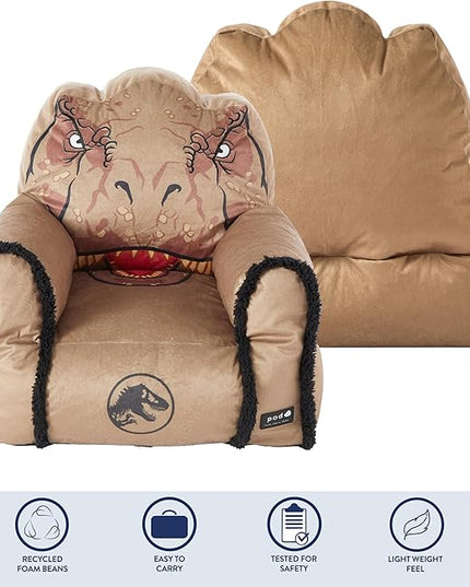Idea Nuova Bean Bag Sofa Chair, Jurassic World - LeafyLoom
