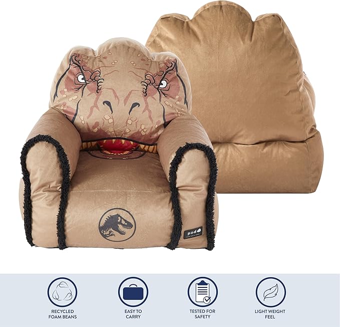 Idea Nuova Bean Bag Sofa Chair, Jurassic World - LeafyLoom