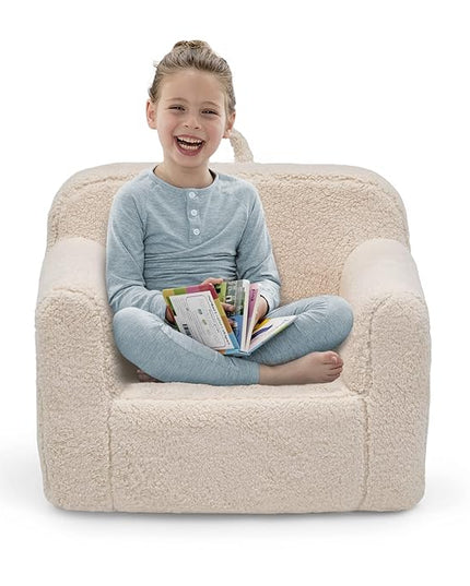 Delta Children Cozee Sherpa Chair, Cream - LeafyLoom