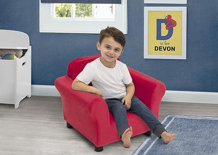 Sesame Street Elmo Upholstered Chair by Delta Children, Red - LeafyLoom