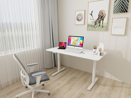 Whole Piece Top Manual Standing Desk Adjustable Height- Crank Stand Up Desk, Sit Stand Desk with Frame & Desktop, Computer Desk - LeafyLoom