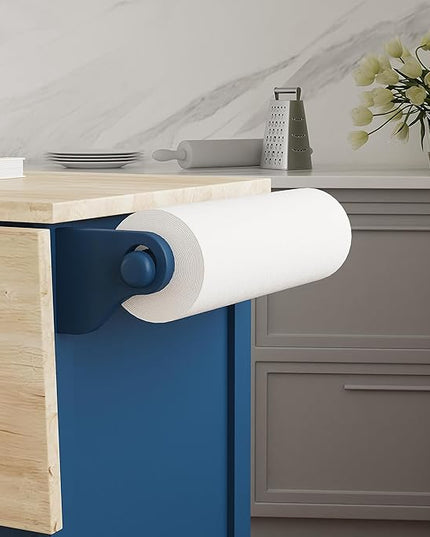 Homestyles Mobile Kitchen Island Cart with Wood Drop Leaf Breakfast Bar, Blue - LeafyLoom