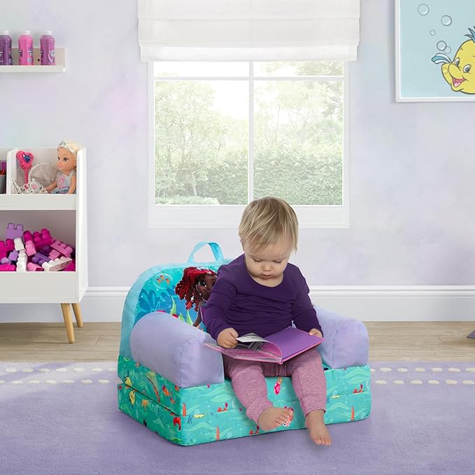 Delta Children Cozee Buddy Flip-Out Kids Chair, Disney Junior’s Ariel - LeafyLoom
