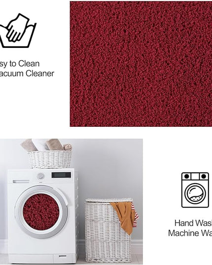 Area Rugs for Bedroom Living Room, 7x10 Rose Red Super Soft Comfy Thickened Memory-Foam Indoor Carpets, Modern Aesthetic Minimalist Carpet for Boys Girls Adults Apartment Nursery Home Décor - LeafyLoom