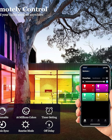 Smart Light Bulb, WiFi & Bluetooth 5.0, A19 E26 800LM Color Changing Light Bulb, Warm to Cool White, Dimmable LED Lights, App Control, UL Listed, No Hub Required, Works with Alexa Google Home Vanance