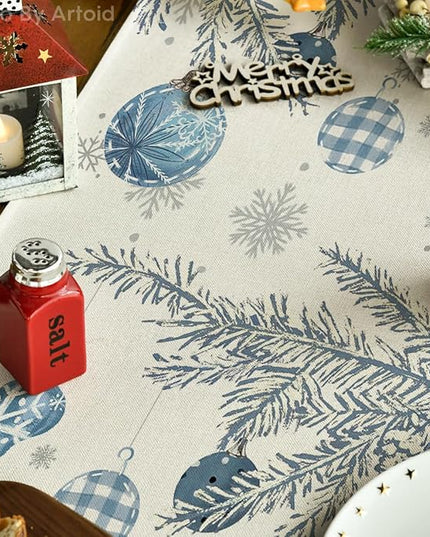 Artoid Mode Blue Pine Trees Merry Christmas Table Runner, Winter Xmas Holiday Kitchen Dining Table Decoration for Home Party Decor 13x120 Inch ArtoidMode
