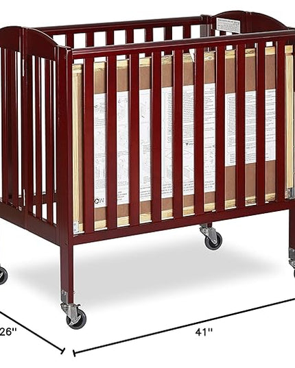 3-in-1 Folding Portable Crib, Cherry, Large - LeafyLoom