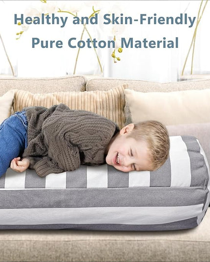 Stuffed Animal Storage Bean Bag Cover for Kids, Bean Bag Stuffed Animal Storage for Boys and Girls - Organize, Sit, Play, Box Help Promote Comfort - X-Large, Cylinder, Premium Cotton Canvas - LeafyLoom