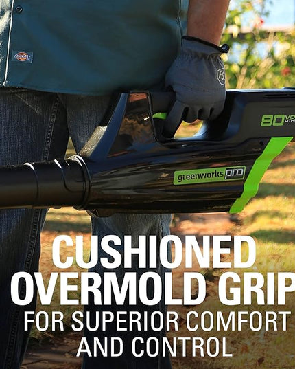 Greenworks 80V (125 MPH / 500 CFM / 75+ Compatible Tools) Cordless Axial Leaf Blower, 2.0Ah Battery and Charger Included - LeafyLoom