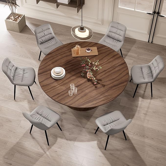 Kidol & Shellder Modern Dining Chairs Set of 2 Kitchen & Dining Room Chairs Upholstered Accent Chair Living Room Chairs Kitchen Chairs Comfy Chair for Bedrooms Waiting Room Home(Gray) - LeafyLoom