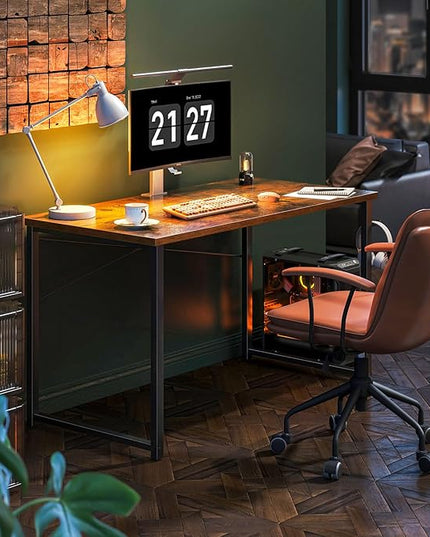 Coleshome 48 Inch Computer Desk, Modern Simple Style Desk for Home Office, Study Student Writing Desk, Vintage - LeafyLoom