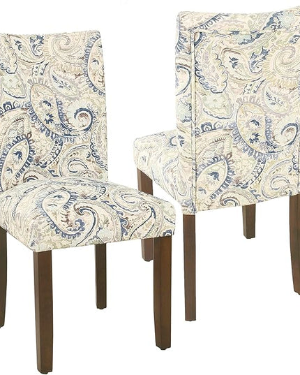 HomePop Parsons Classic Dining Room Tables and Chairs, Pack of 2, Blue Velvet - LeafyLoom