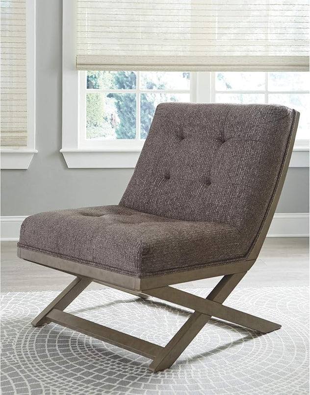 Signature Design by Ashley Sidewinder Coastal Tufted Accent Chair, Grayish Brown - LeafyLoom