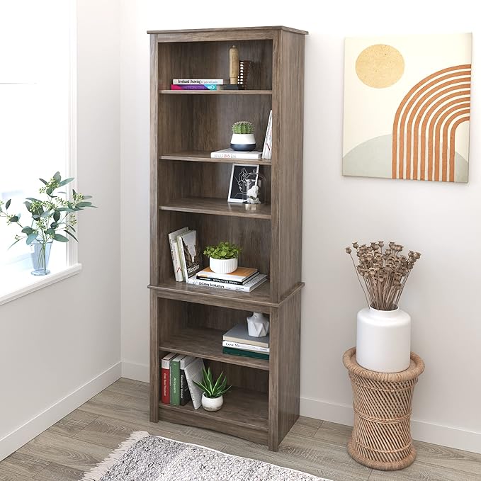 Prepac Prepac Home Office Tall 6-Shelf Bookcase - LeafyLoom