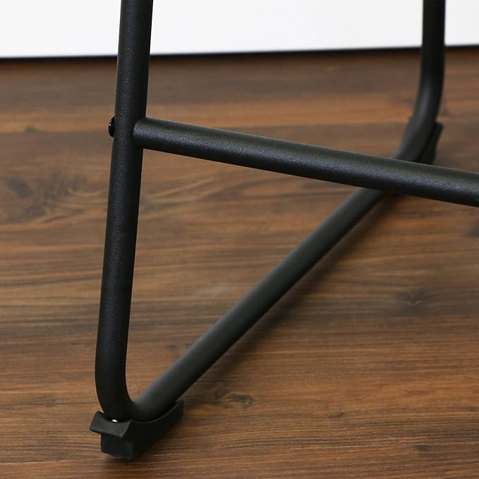 Walker Edison Douglas Urban Industrial Faux Leather Armless Dining Chairs, Set of 2, Black - LeafyLoom