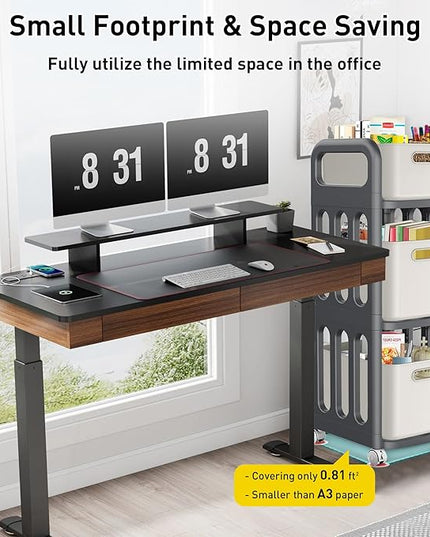 File Cabinet, Easy Assembled Mobile Filing Cabinets with Wheels, 3 Drawer Rolling Cart for Home Office Legal/Letter/A4 Size File - LeafyLoom