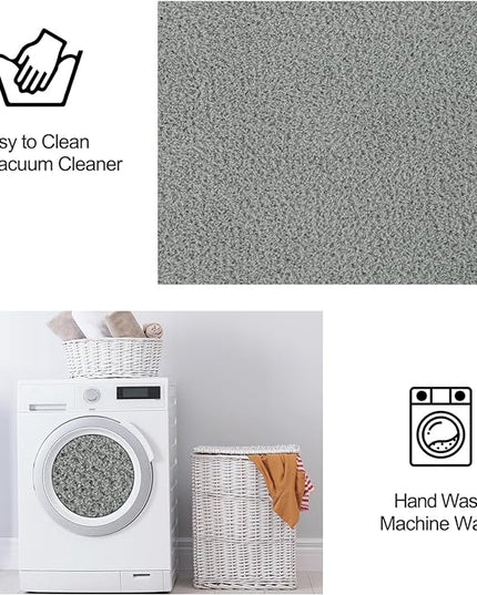 Area Rugs for Bedroom Living Room, 6x9 Grey Super Soft Comfy Thickened Memory-Foam Indoor Carpets, Modern Aesthetic Minimalist Carpet for Boys Girls Adults Apartment Nursery Home Décor - LeafyLoom