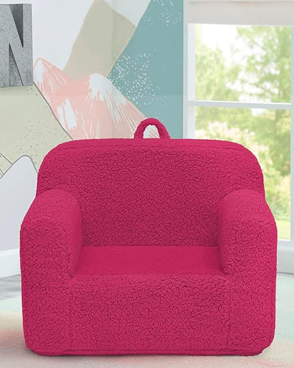 Delta Children Cozee Sherpa Chair, Hot Pink - LeafyLoom
