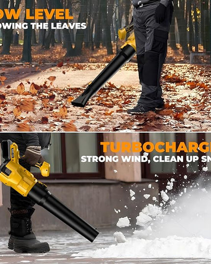 Cordless Leaf Blower for Dewalt 20V Max Battery, 480 CFM Electric Blower with Brushless Motor, Adjustable 3 Speeds up to 22000RPM, Handheld Leaf Blower for Lawn Care,Yard and Snow Blowing(No Battery) - LeafyLoom