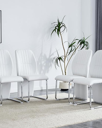 NicBex Haerin-SD-00292-LWJ Dining Chairs, 17.5"x16.6"x37.6", White - LeafyLoom