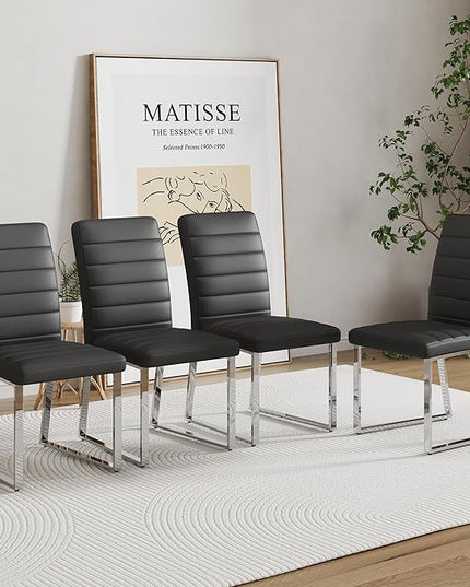 NicBex Haerin-SD-00325-LWJ Dining Chairs, 17.2"x21.5"x35.7", Black - LeafyLoom