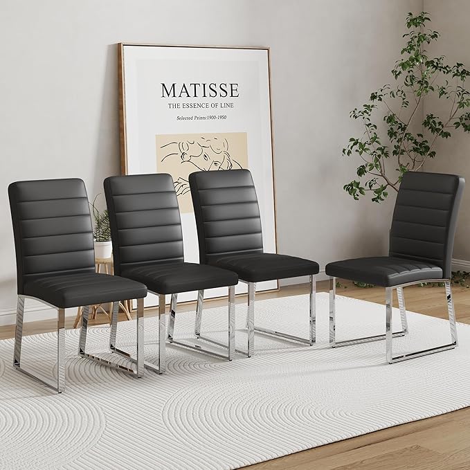 NicBex Haerin-SD-00325-LWJ Dining Chairs, 17.2"x21.5"x35.7", Black - LeafyLoom