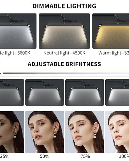 MYSWEETY Lash Light for Eyelash Extensions, 36'' Foldable Half Moon Light Lamp, LED Eyelash Floor Lamp, Estheticians Light with Phone Holder, Lash Light for Eyelash Tech, Tattoo, Makeup, Nails - LeafyLoom