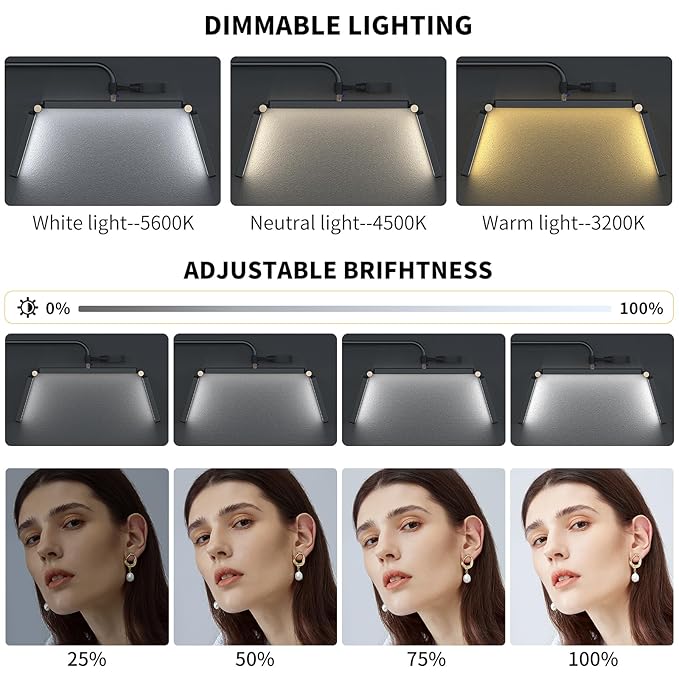 MYSWEETY Lash Light for Eyelash Extensions, 36'' Foldable Half Moon Light Lamp, LED Eyelash Floor Lamp, Estheticians Light with Phone Holder, Lash Light for Eyelash Tech, Tattoo, Makeup, Nails - LeafyLoom