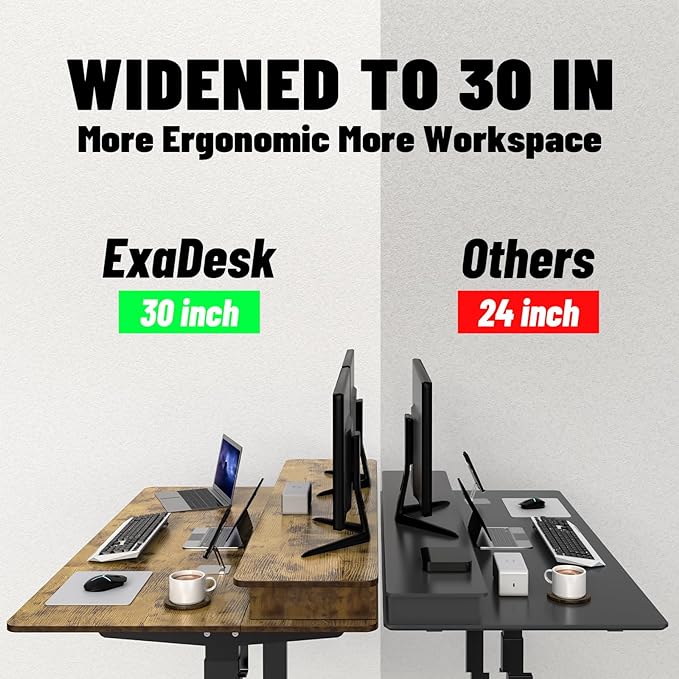 Electric Standing Desk, 63 * 30 Inches Adjustable Height with 4 Drawers, Double Storage Shelves Stand Up Desk, Home Office Workstation Sit Stand up Desk (Rustic Brown) - LeafyLoom