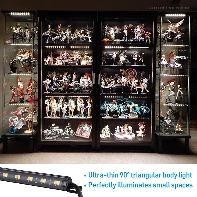 TORCHSTAR LED Safe Lighting Kit 5CCT, Dimmable (6) 12 Inch Linkable Light Bars, 3000K/3500K/4000K/4500K/5000K Selectable, 900LM Safe Light Kit for Under Cabinet Gun Safe Closet, UL Power Adapter TORCHSTAR