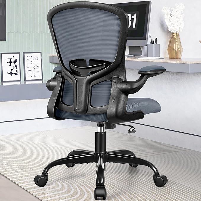 FelixKing Office Chair, Ergonomic Desk Chairs with Wheels Home Mesh Chair Adjustable Lumbar Support and Height, Ergo Chair for Working Gaming Use (Dark Gray) - LeafyLoom