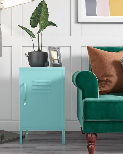 Novogratz Cache Metal Locker, Mint End Table - LeafyLoom