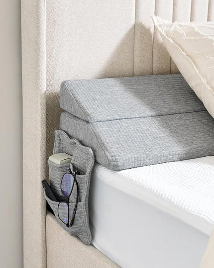 TINA'S HOME Bed Wedge Pillow for Headboard - Adjustable Mattress Gap Filler (0-8"), Headboard Pillow Bed Gap Filler Twin (39"x10"x6") - LeafyLoom