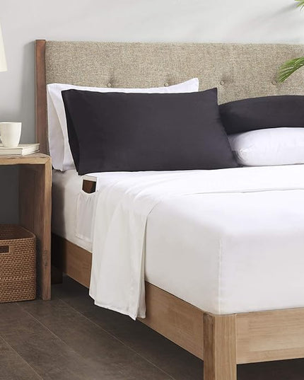 Comfort Spaces Bed in A Bag - Trendy Casual Design Cozy Comforter with Complete Sheet Set with Side Pocket, All Season Cover, Matching Shams, Queen(90"x90"), Ava Medallion Black 9 Piece - LeafyLoom