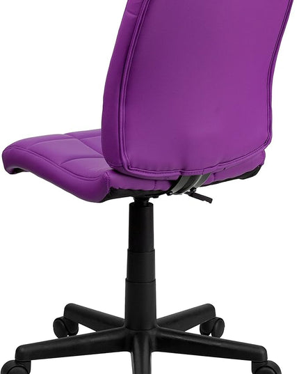 Flash Furniture Clayton Mid-Back Purple Quilted Vinyl Swivel Task Office Chair - LeafyLoom