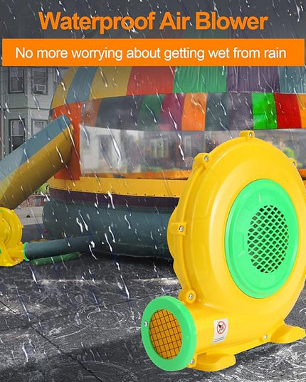 Bounce House Blower, 550W 0.73HP Commercial Air Blower with Double-sided Fan Blade Design, Strong Wind and Great Heat Dissipation Properties for Large and Medium Bouncy Castle, Jump Slides, Arch - LeafyLoom