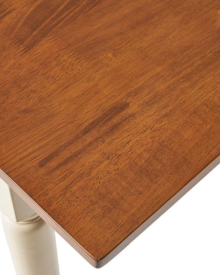Christopher Knight Home Clearwater Rectangular Solid Top Table, Dark Oak / Antique White - LeafyLoom