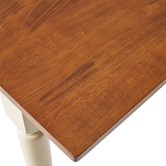 Christopher Knight Home Clearwater Rectangular Solid Top Table, Dark Oak / Antique White - LeafyLoom