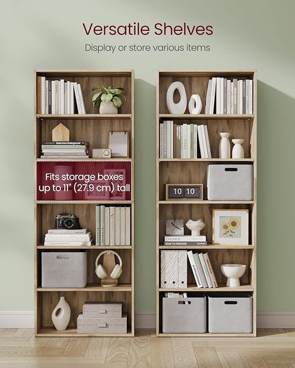 VASAGLE Bookshelf, 23.6 Inches Wide, 6-Tier Open Bookcase with Adjustable Storage Shelves, Floor Standing Unit, Camel Brown ULBC166T50 - LeafyLoom