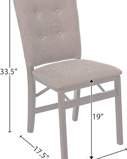 MECO STAKMORE Parson’s Folding Chair Espresso Finish, 20.25D x 17.5W x 33.875H in (Set of 2) - LeafyLoom