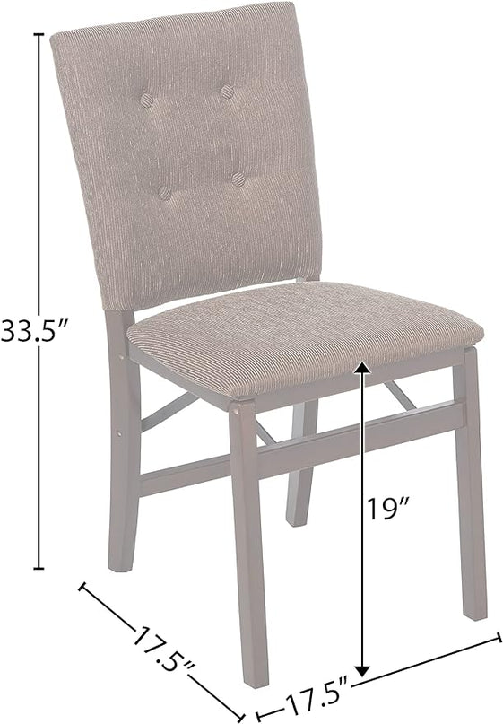 MECO STAKMORE Parson’s Folding Chair Espresso Finish, 20.25D x 17.5W x 33.875H in (Set of 2) - LeafyLoom