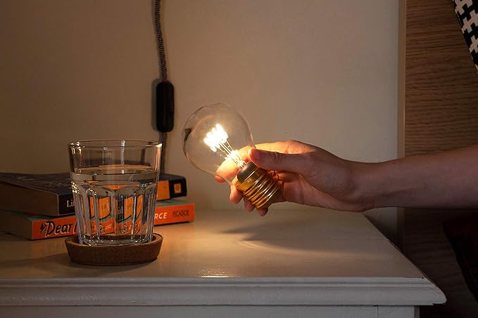Suck UK | Cordless Light Bulb | USB Battery Powered Light Bulb | LED Edison Lamp For Bedroom | Battery Operated Light Bulb | Battery Light Bulb | Small Lamp & Cordless Table Lamps | Edison Bulb Lamp - LeafyLoom