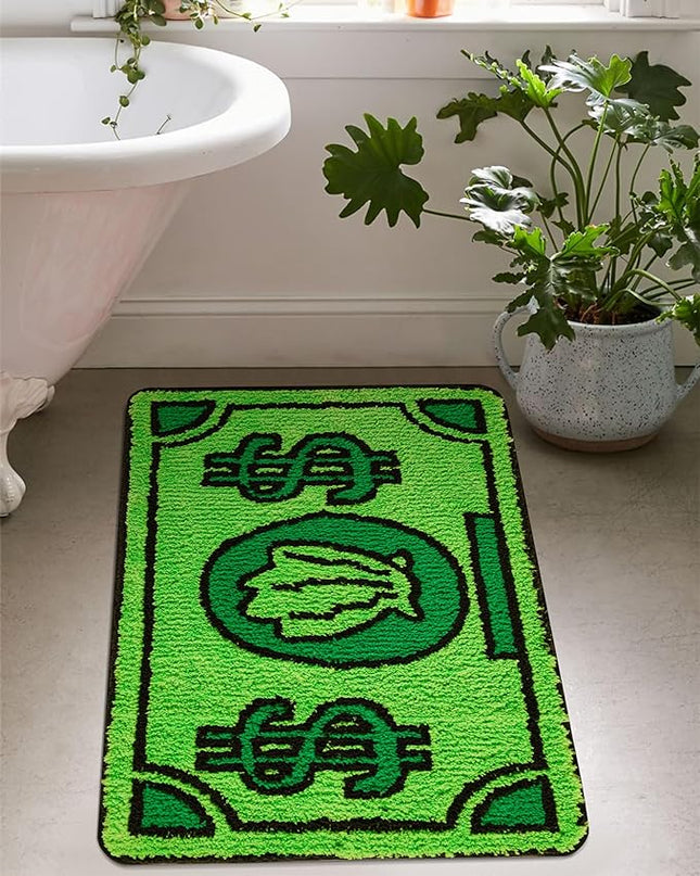 RoomTalks Cute Money Rug 2x3 Cartoon Funny Cool Small Throw Rugs for Girls Bedroom Kids Bathroom Kitchen Dorm Non Slip Machine Washable Soft Shag Accent Floor Rug, Unique Gift for Kids Girls - LeafyLoom