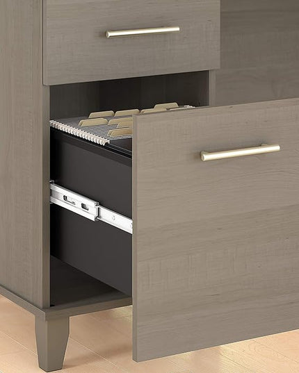 Bush Furniture Somerset 72W Office Desk with Drawers in Ash Gray - LeafyLoom