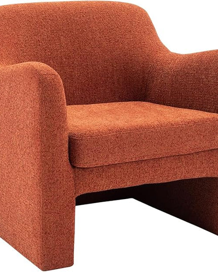 COLAMY Modern Accent Chair for Living Room,Living Room Chair,Soft Padded Armchair with Back,Comfy Lamb Wool Fabric Accent Chair with Back, Red - LeafyLoom