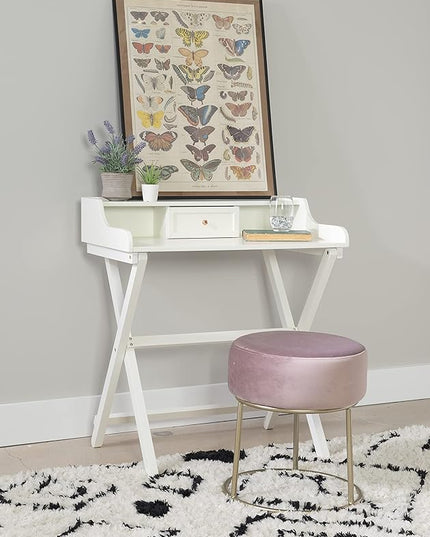Linon Home Décor Mable White Folding Desk - LeafyLoom