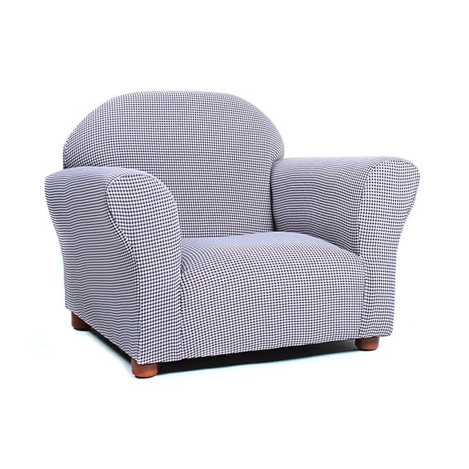KEET Roundy Kid's Chair, Gingham Chair Only, Brown - LeafyLoom